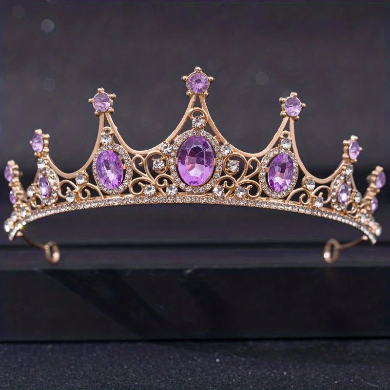 Baroque Crystal Tiaras And Crowns Rhinestone Prom  Crown Tiara For Women Bride Bridal Wedding Hair Accessories Jewelry