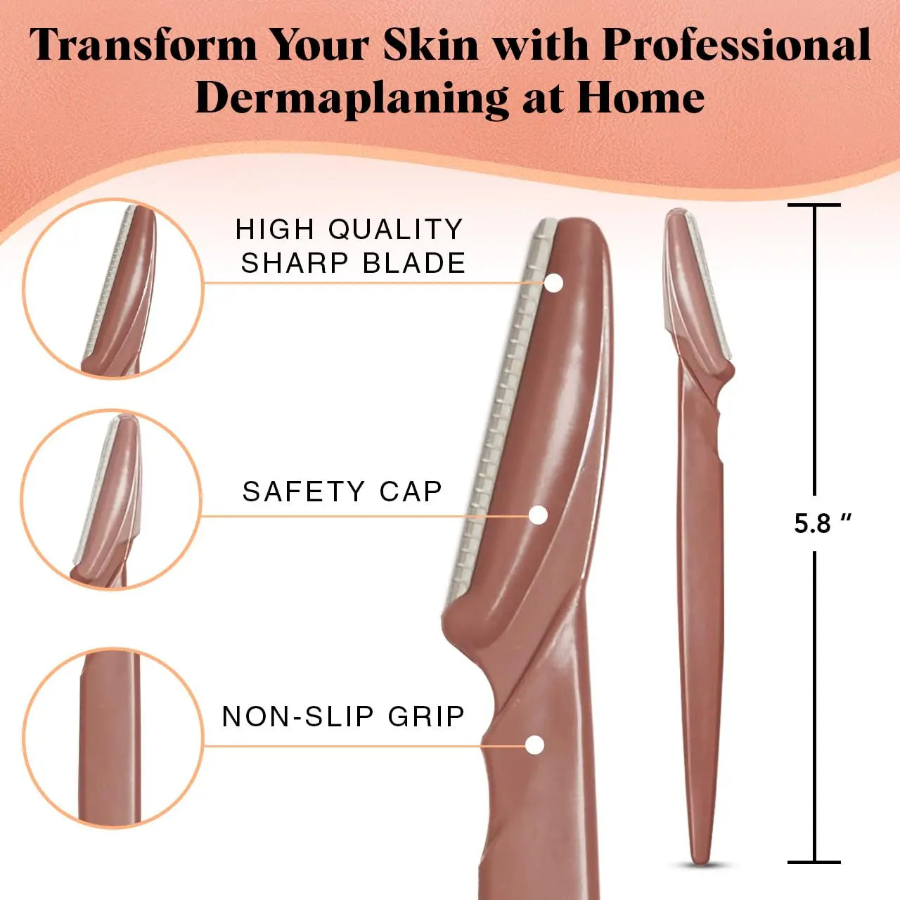 Dermaplaning Tool-12pc face razors for smooth skin. Eyebrow trimmer & facial hair remover for women