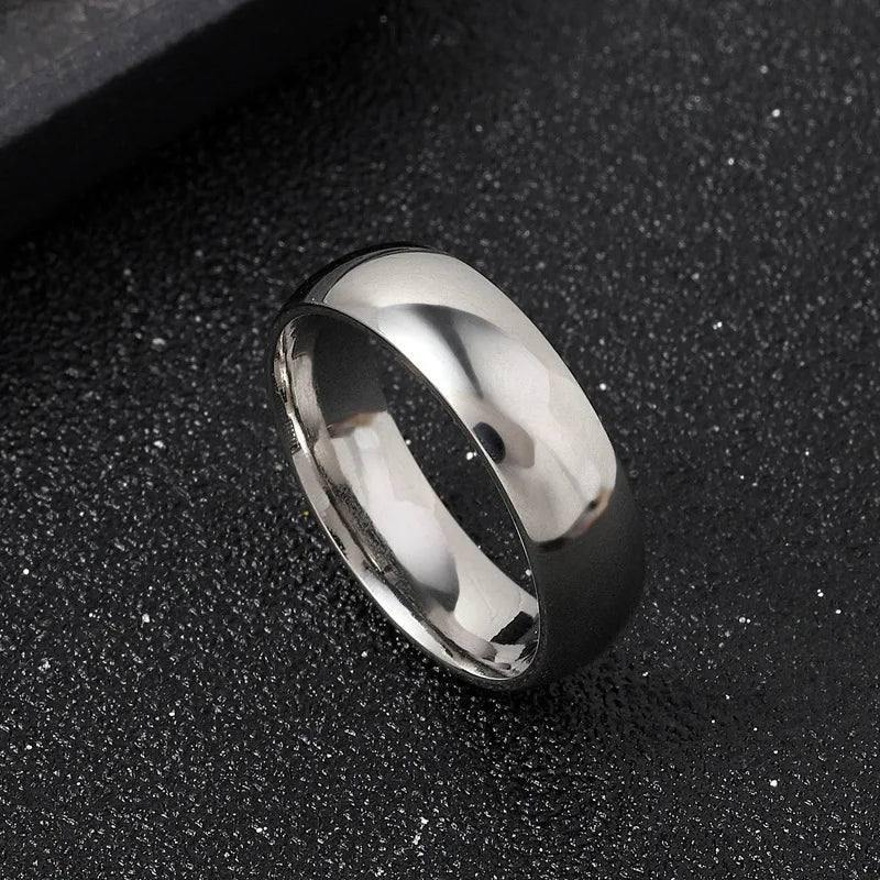 Charm Jewelry Ring for Men Women Stainless Steel Black Rings Wedding Band Quality Matte Male Jewelry