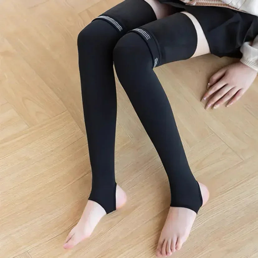 Plush Over Knee Long Socks Velvet Thick Knee Socks with Silicone Pad Anti Slip Thigh High Socks Winter Warm