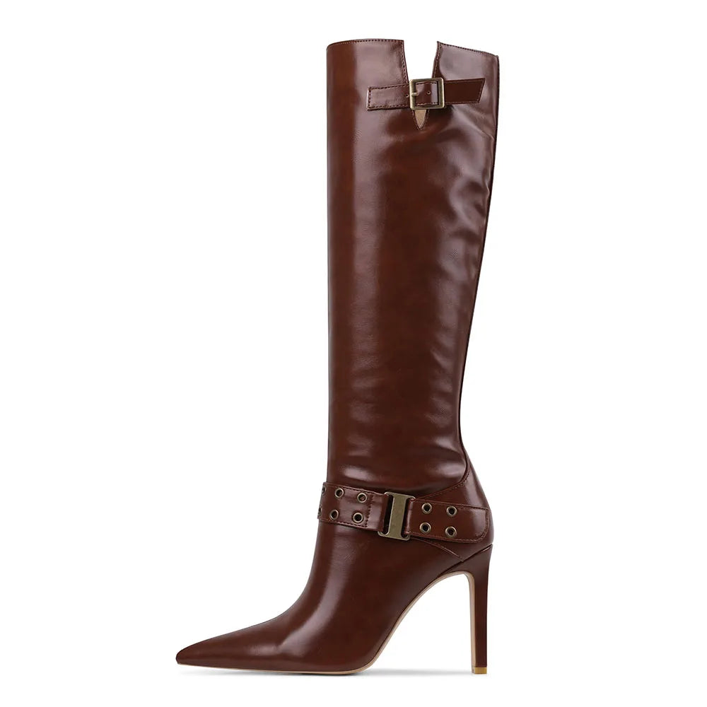 Sexy Pointed Toe Thin High Heel  Modern Boots  Mid-calf Boots
