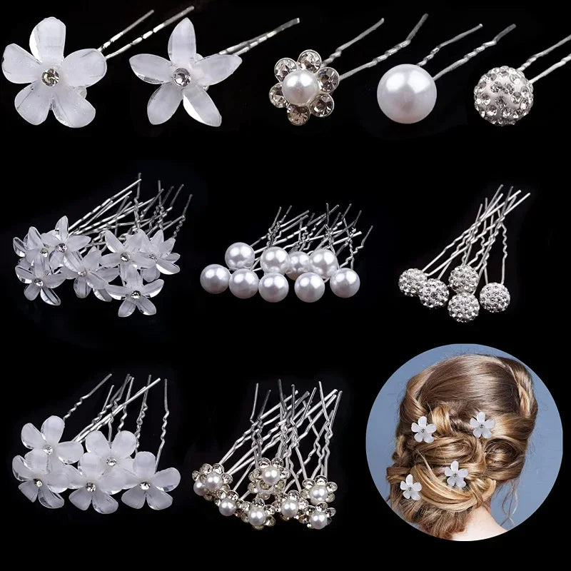 20pcs Women U-shaped Pin Metal Barrette Hair Clip Hairpins Simulated Pearl  Hair Accessories  Hairstyle Tools
