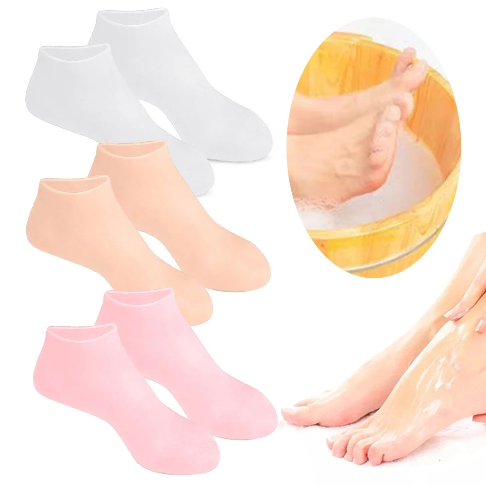 1-5 Pair Silicone Moisturizing Foot Socks for Dry Cracked Feet