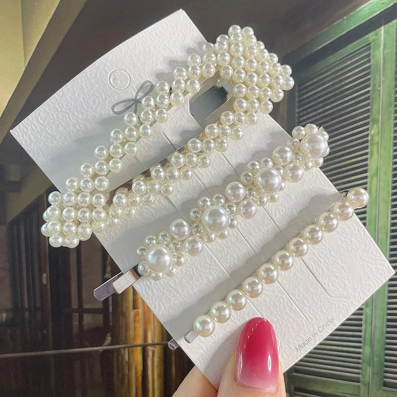 Simulated Pearl Hair Clips For Women Hairpins Geometric Hair Barrettes Fashion Hairgrip Hair Accessories