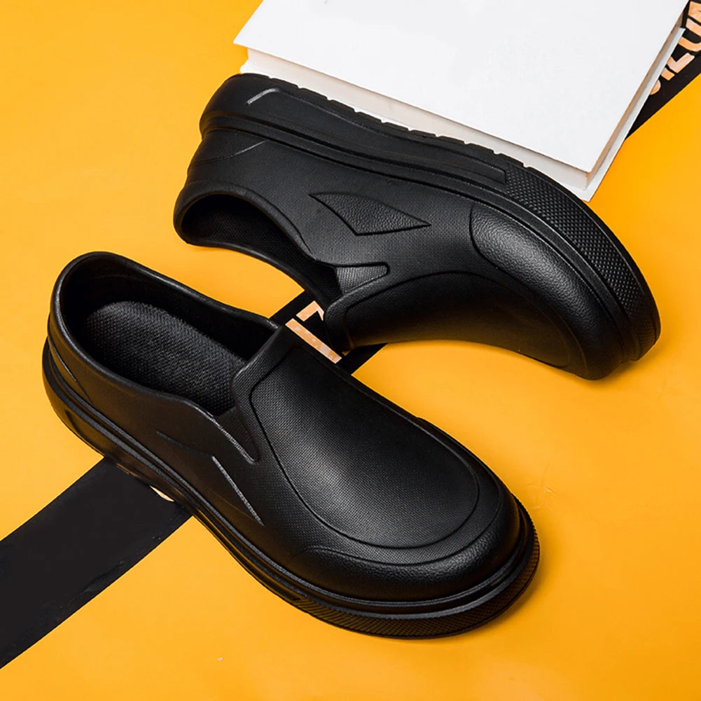 Men EVA Chef Shoes Lightweight Work Shoes Waterproof Slip On Nursing Shoes Oil-proof Garden Shoes Non Slip for Kitchen
