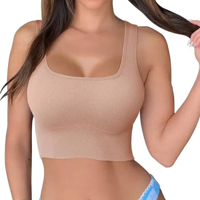 Tank Top Casual Ribbed Crop Tops  Yoga Seamless Camisole