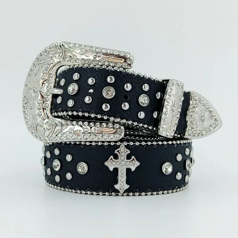 European And American Cross Belt With Diamonds, Fashionable And Versatile