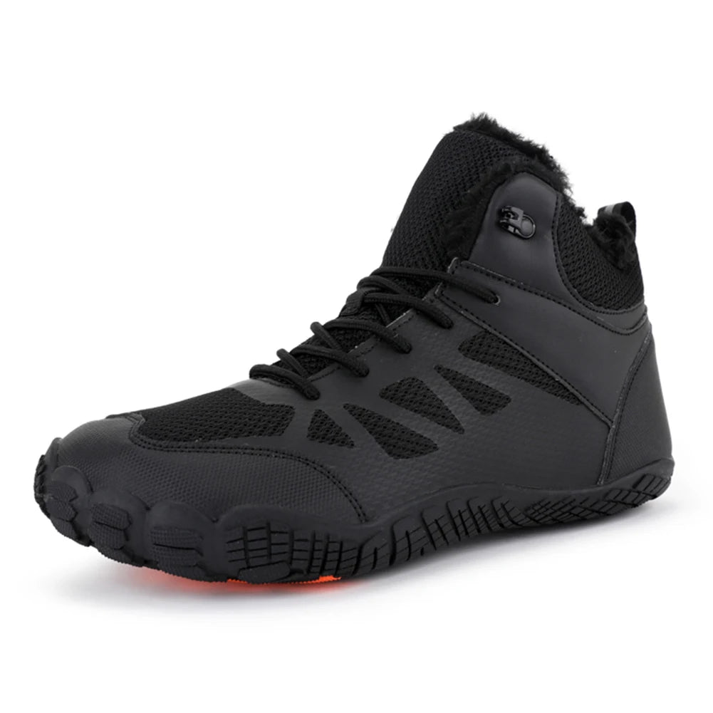 Womens Mens Barefoot Shoes Fur Lined Winter Snow Boots Anti-Slip Walking Shoes Outdoor Booties
