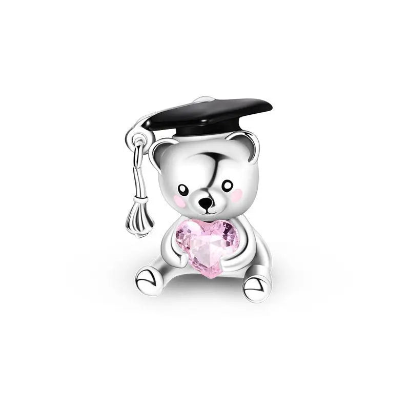 925 Sterling Silver Cute Pet Cat Dog Animal Beads Bracelet Charms