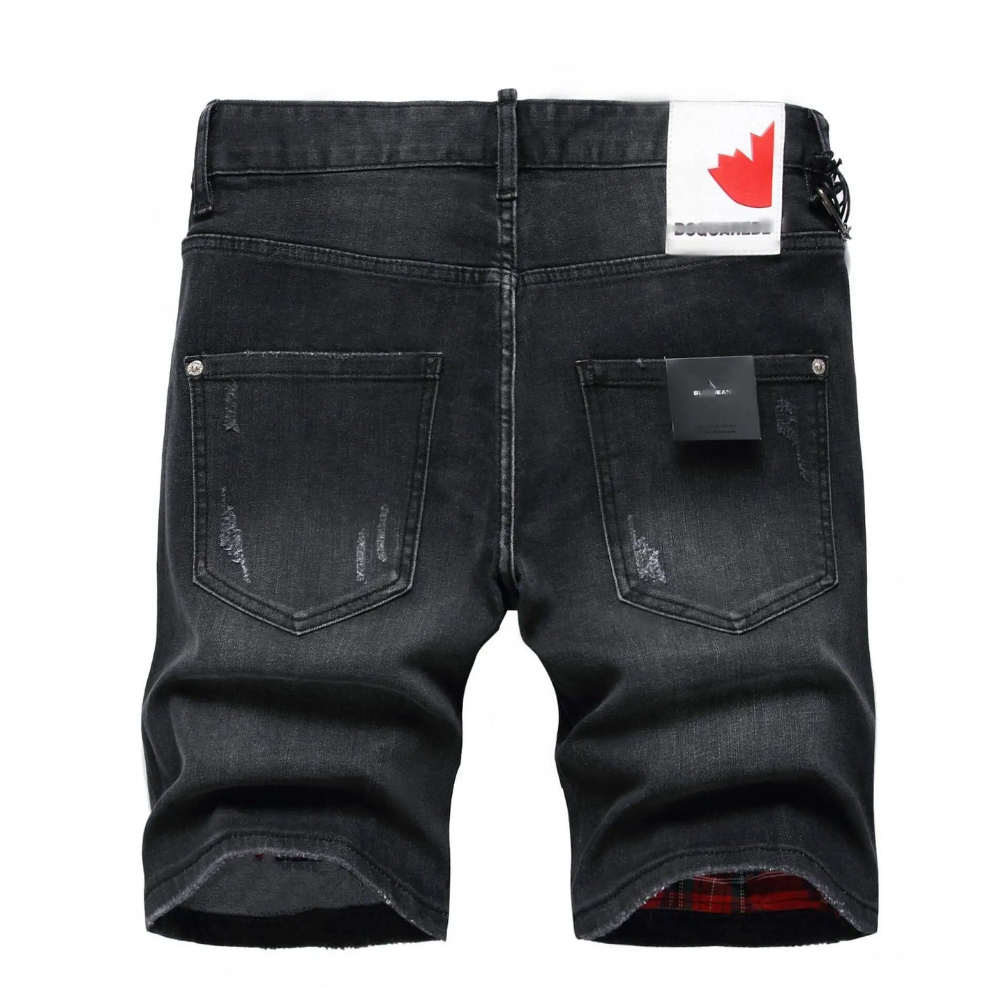 Summer  Thin Denim Shorts, Straight Slim Fit, Casual Fashion Brand, Five Point Perforated Middle Pants