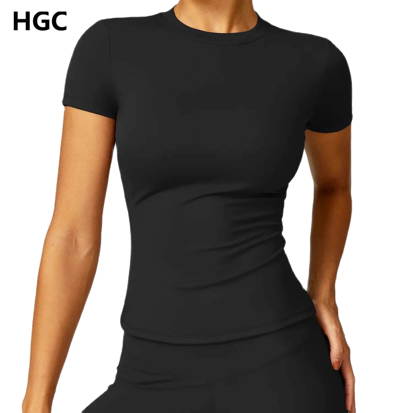 Women's Sports T Shirt Summer Short Sleeve Running  Round Neck Breathable Stretchy GYM Yoga Slim Fitness Active Top Tee