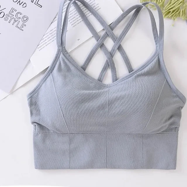 Sports Bra Fitness Top Seamless Running Yoga Gym Crop Top Push Up Sport Bra