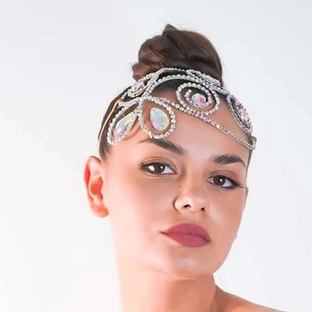 Color Rhinestone Headpiece  Tiara  Hair Piece Crystal