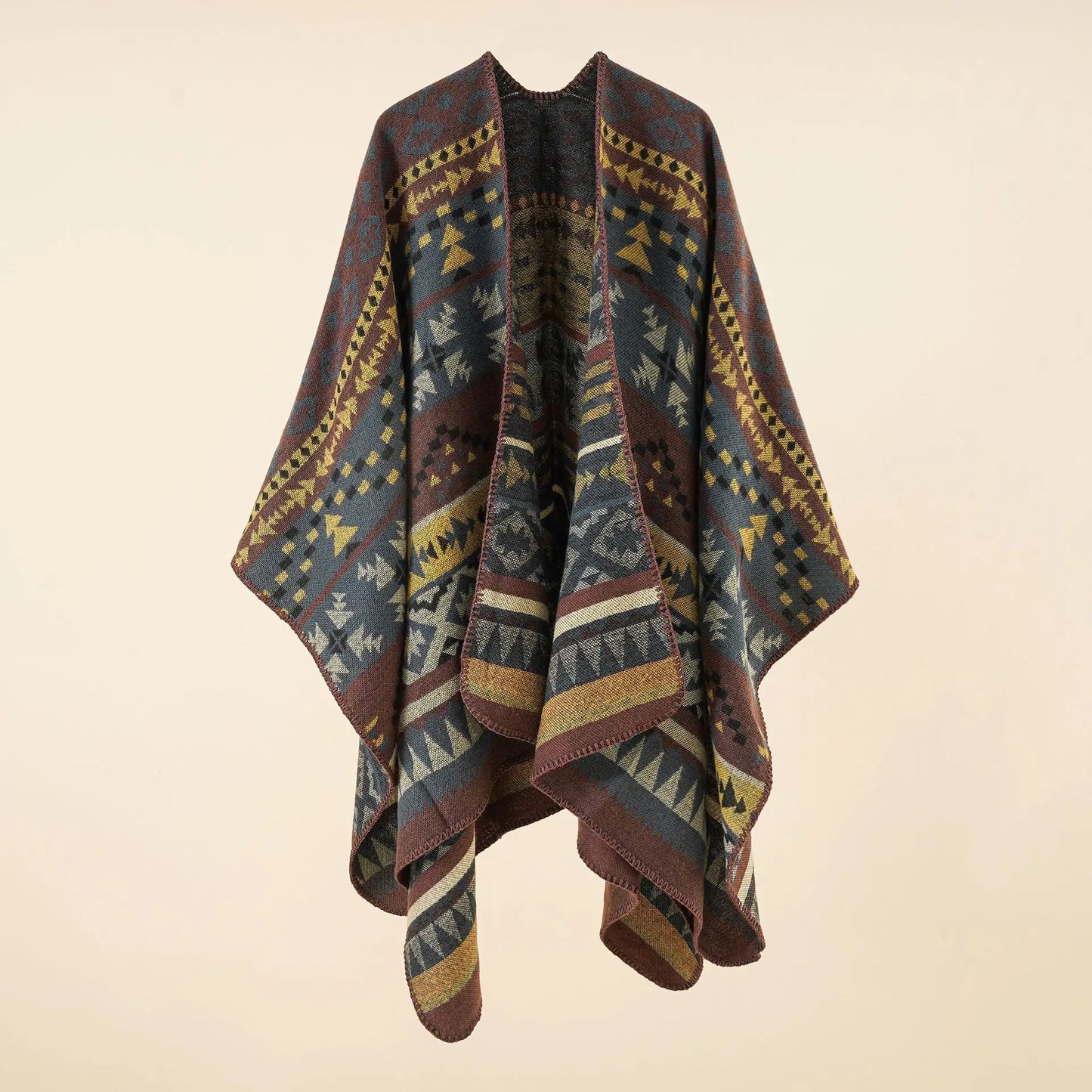 Women Luxury Imitation Cashmere Ponchos Scarf Winter Pashmina Shawl  Wrap Thick Blanket Stole
