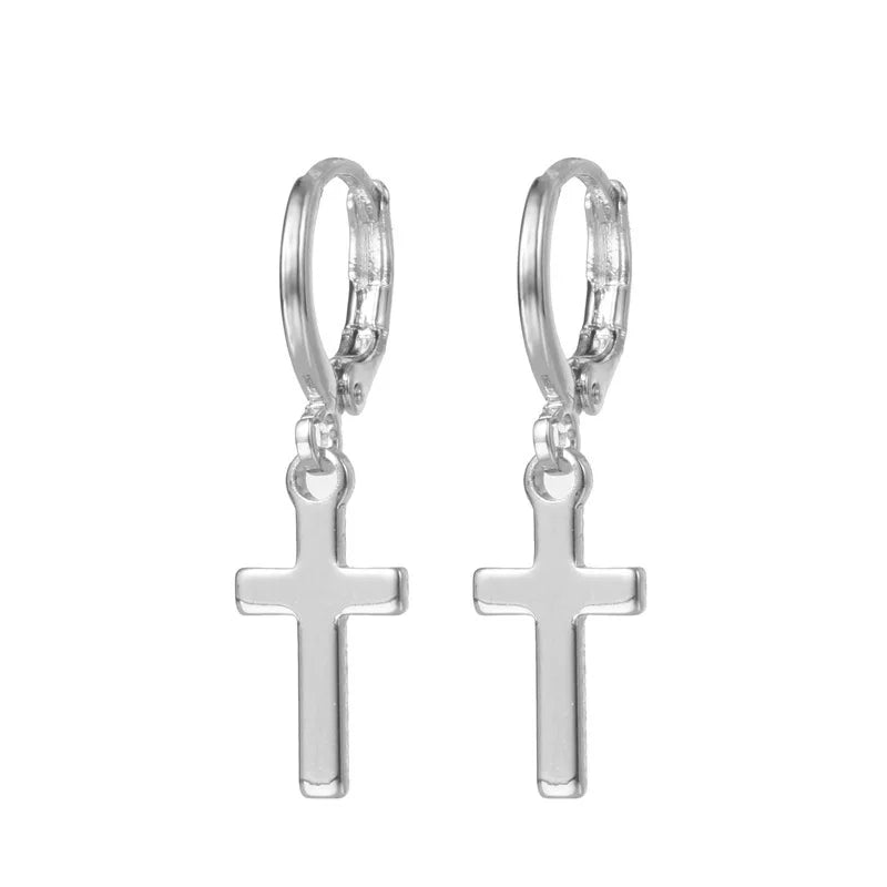 Simple Silver Color Star Earrings for Women Opal Stone Heart Hoop Earrings  Daily Wear Jewelry