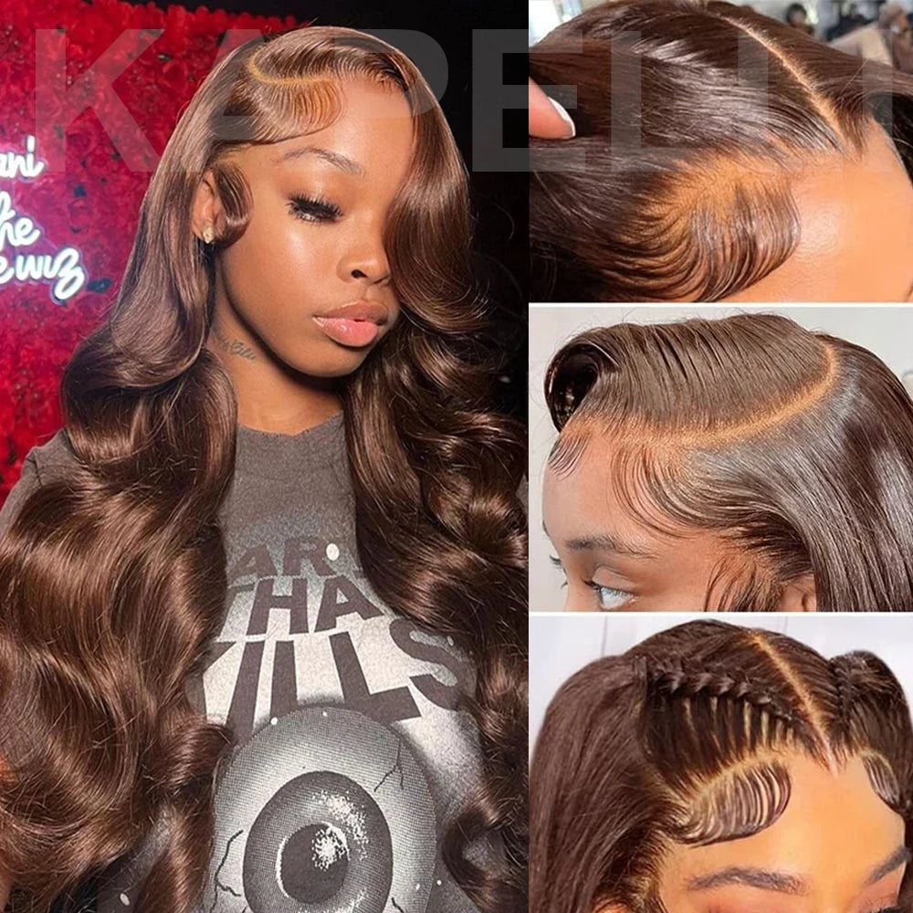 10A Brazilian Bundles with Closure Body Wave Bundles Human Hair With 4x4 Lace Closure Brown Blonde Colored 3/4 Weave Extensions