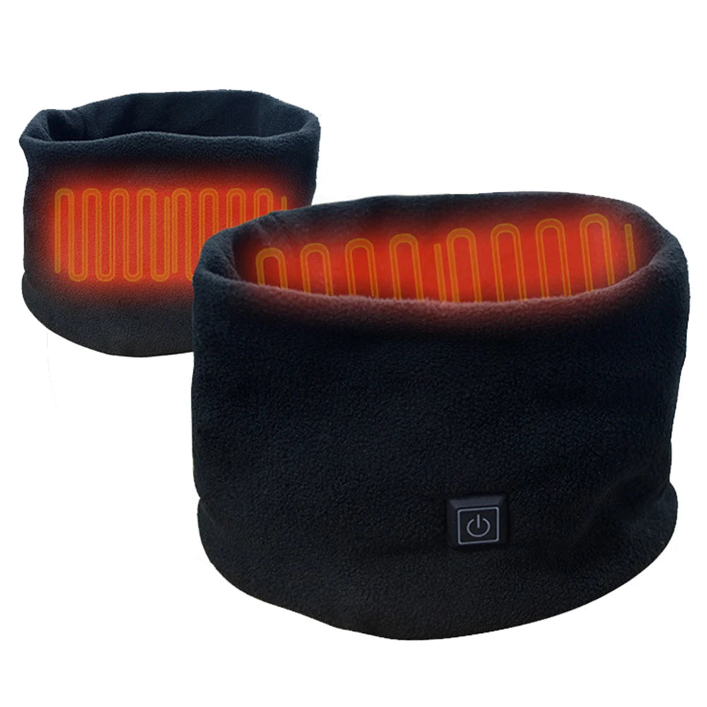 Unisex Heating Fleece Scarf Rechargeable Electric Heating Scarf Foldable 3 Speed Heating