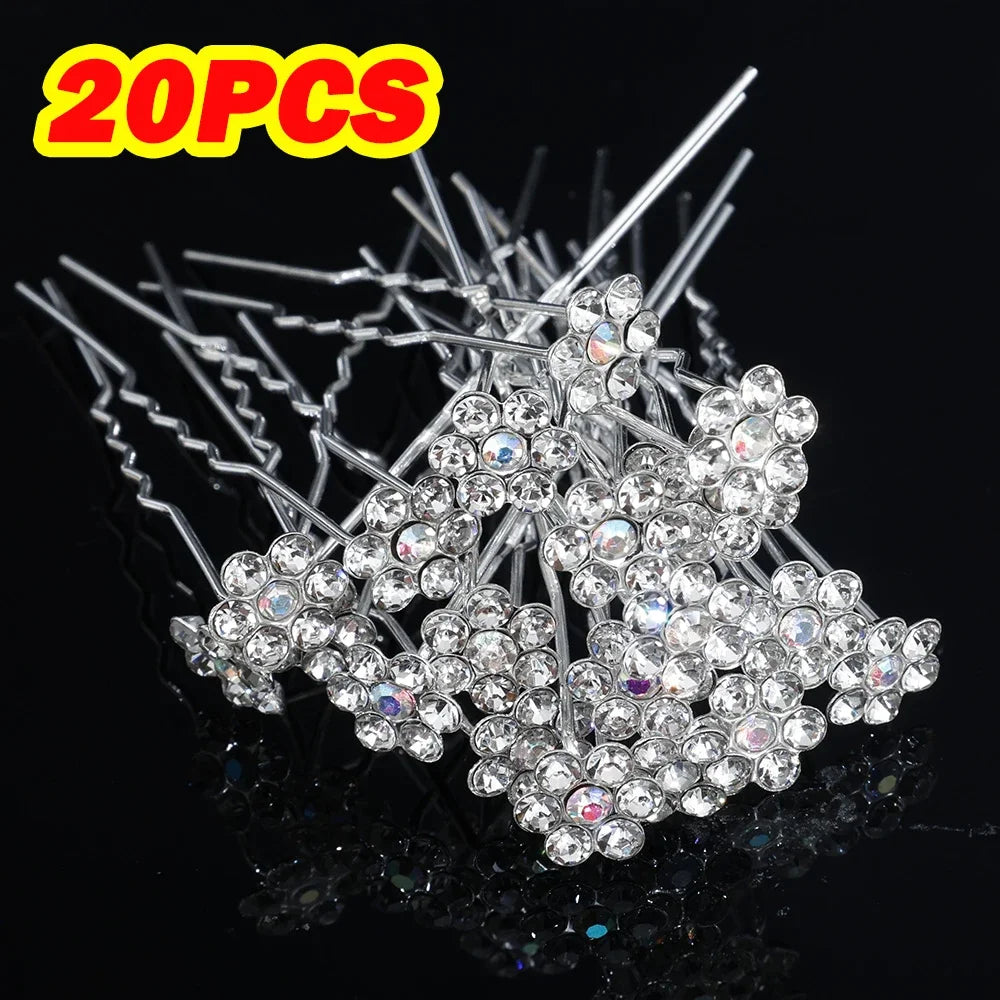 20pcs Women U-shaped Pin Metal Barrette Hair Clip Hairpins Simulated Pearl  Hair Accessories  Hairstyle Tools