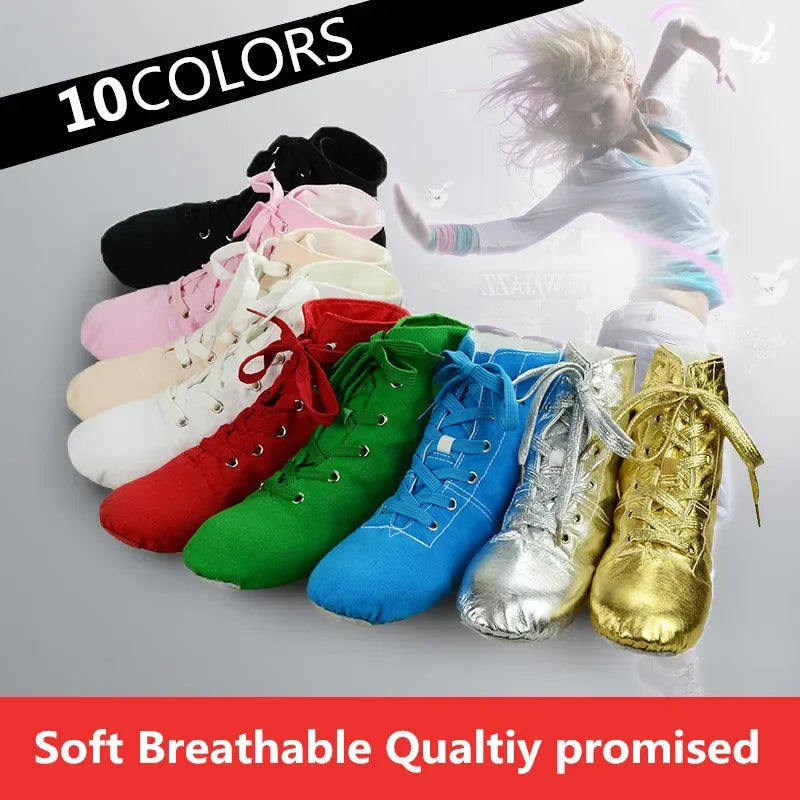 Soft Canvas Sports Shoes Lace Up Dancing Boots