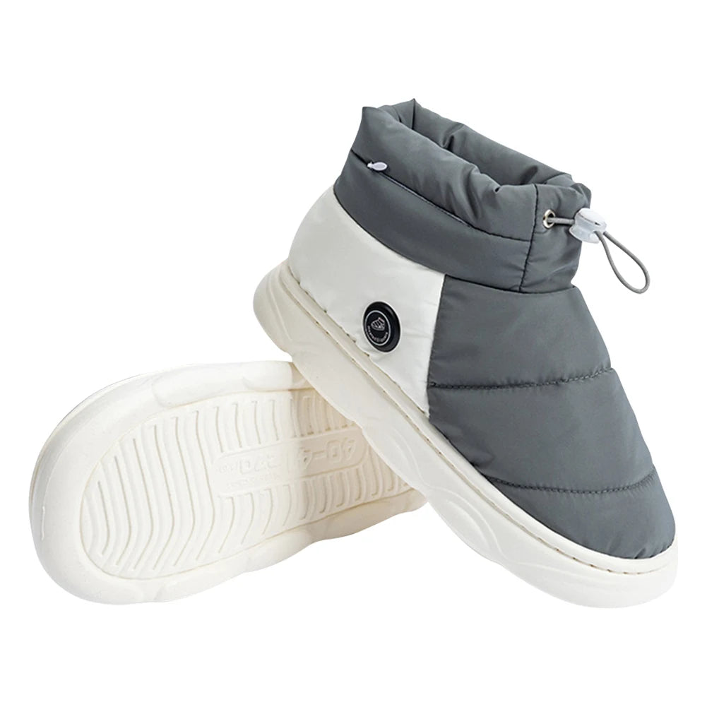 Unisex Foot Warmer Shoes with 3 Heating Levels Thermal Shoes Rechargeable Warm Snow Boots for Indoor House Home Office