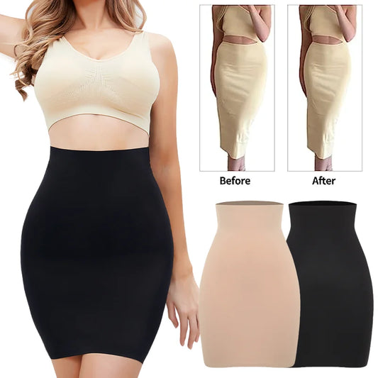 Half Slips for Under Dresses High Waist Underskirt Seamless Skirt Tummy Control Body Shaper Butt Lifter Slimming Underwear