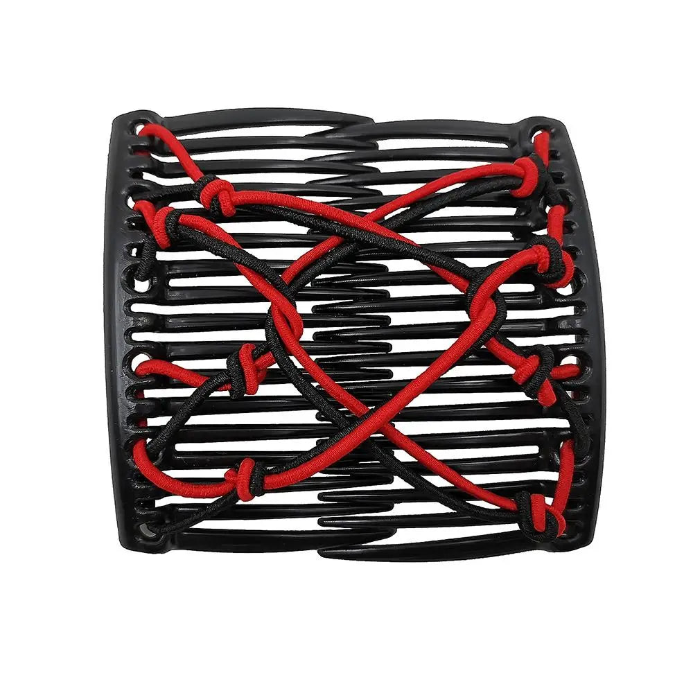 Shiny Rhinestone Beaded Hair Claws Magic Tuck Comb Updo Elastic Headwear Bun Ponytail Holder Beads Hair Combs Hair Styling Tools
