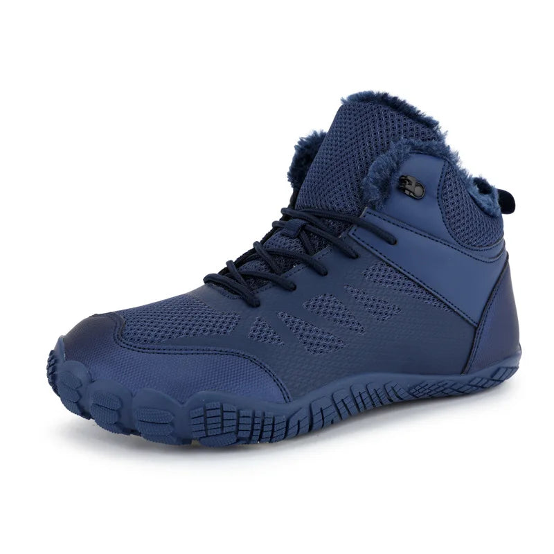 Womens Mens Barefoot Shoes Fur Lined Winter Snow Boots Anti-Slip Walking Shoes Outdoor Booties