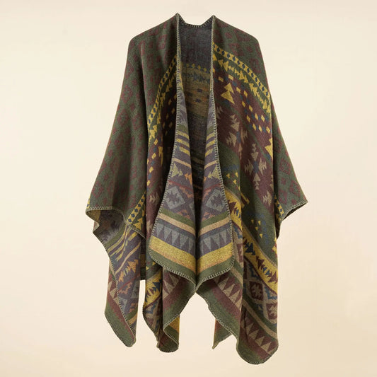 Women Luxury Imitation Cashmere Ponchos Scarf Winter Pashmina Shawl  Wrap Thick Blanket Stole