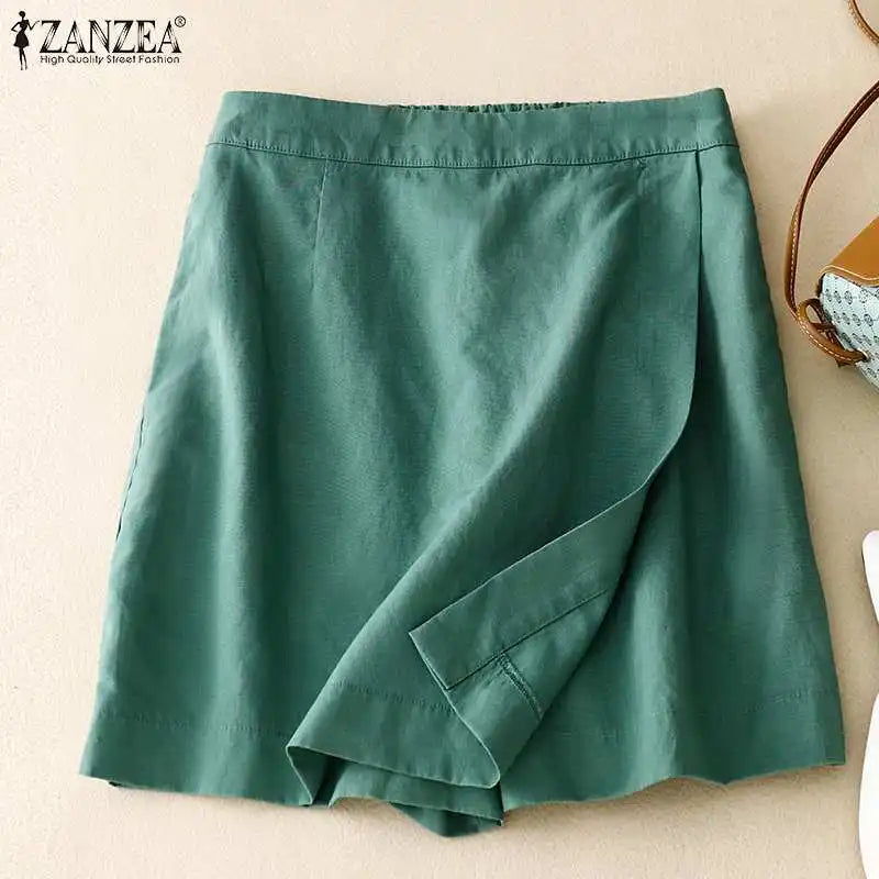 Women's Summer Sports Shorts Fashion Culottes  Solid Casual Culotte Pants Elastic High Waist Shorts Streetwear