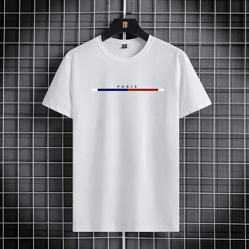 Summer men's short sleeved shorts set with round neck quick drying sports T-shirt thin breathable running sportswear