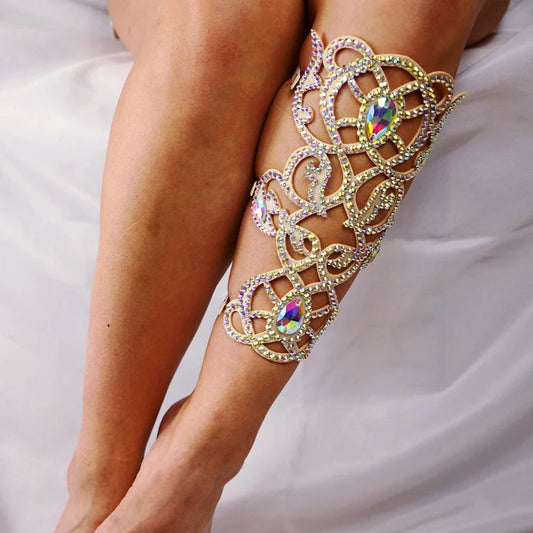 AB Color Leg Chain  Body Rhinestone Bohemian  Jewelry Adjustable