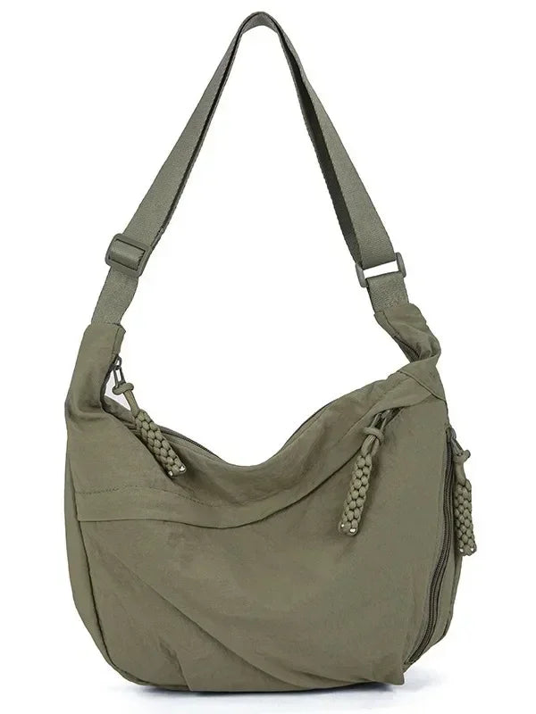 Trendy Women's Soft Cloth Shoulder Bag Solid Color Casual Style Big Handbags Crossbody Bags for Women Shoulder Hobos Bag