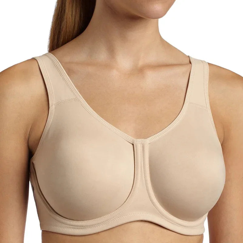 Double Layer Max Control High Impact Sports Bra Non Padded Underwire Active Bra