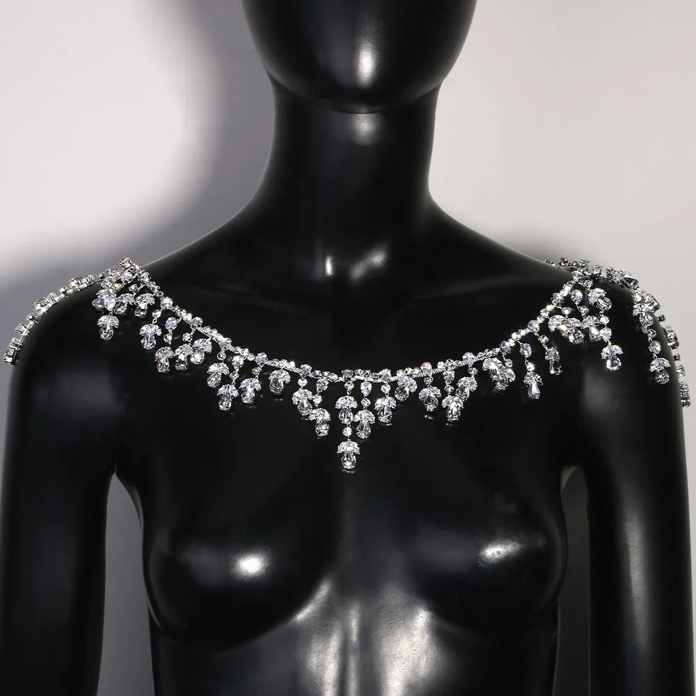 Leaf Shoulder Chain Top Accessories Crystal Lingerie Jewelry