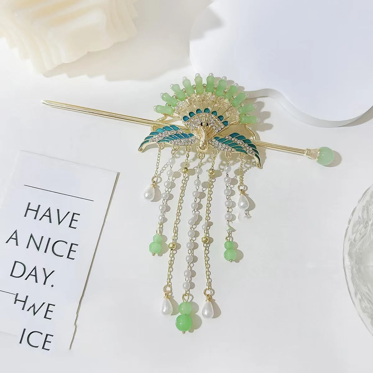 1pc Retro Chinese Butterfly Hairpin Elegant Resin Tassel Luxury Hairpin Suitable Festival Party Fashion Jewelry Hair Accessories