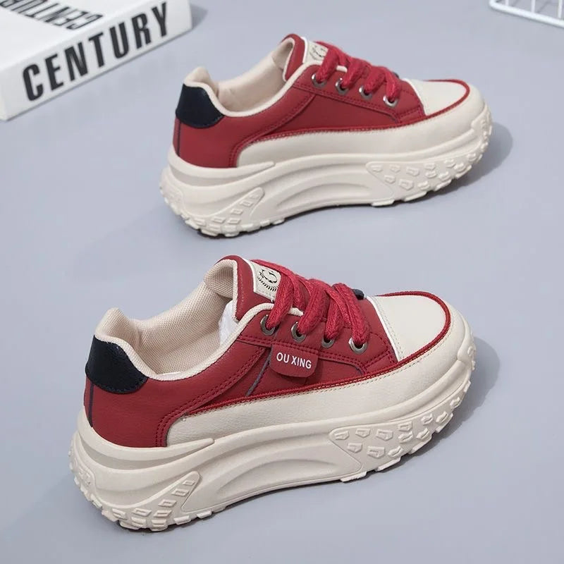 Retro Spring Platform Shoes Casual Sneakers Versatile Fashion