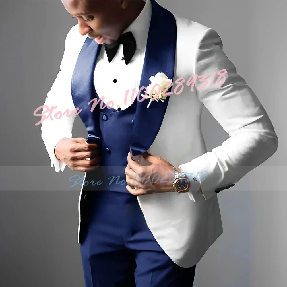Men's Wedding Tuxedo Elegant Men's Suit Jacket Pants Vest 3-piece Set Wedding Suits for Men