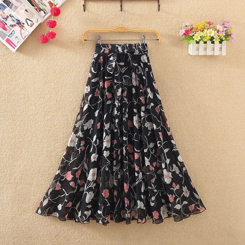 A Line High Waist Skirt Casual  Vintage