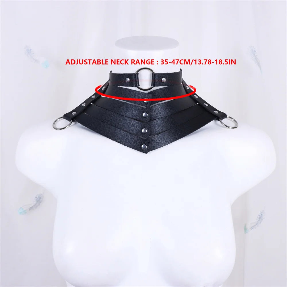Black Sexy Trendy Rock Gothic Collar Necklaces Jewelry Gothic Leather Belt Rivets Punk Choker Necklace for Women