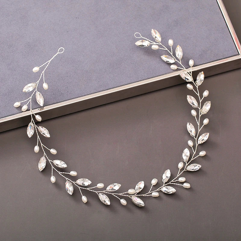 Pearl Crystal  Headband Hairband Rhinestone  Hair Accessories Jewelry Vine For Women