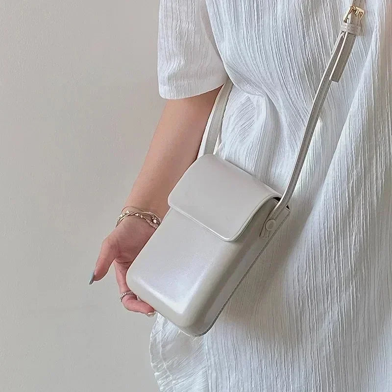 Flap Crossbody Bags Women Mini PU Leather Shoulder Purses and Handbags for Girls Ladies Simple Solid Designer Bag