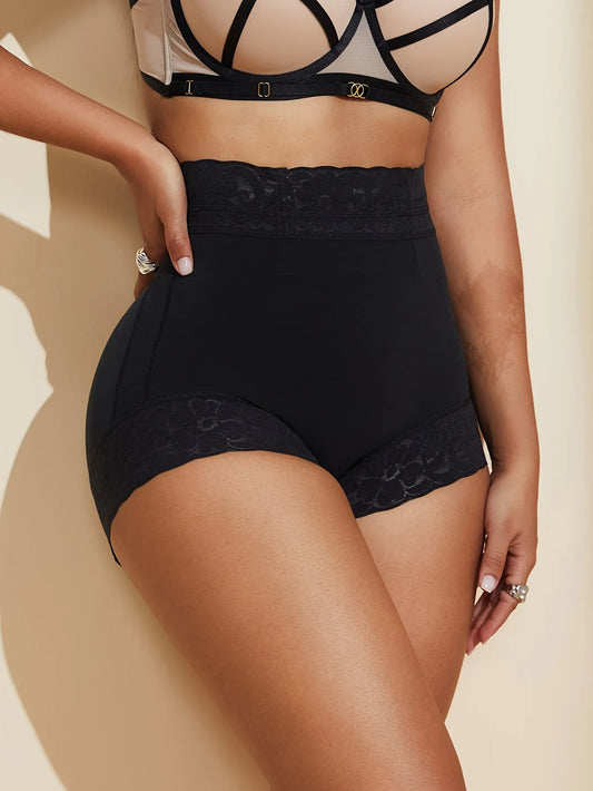 Lace Trim Sculpting Panties, Comfy & Breathable Butt Lifting Panties, Lingerie & Underwear