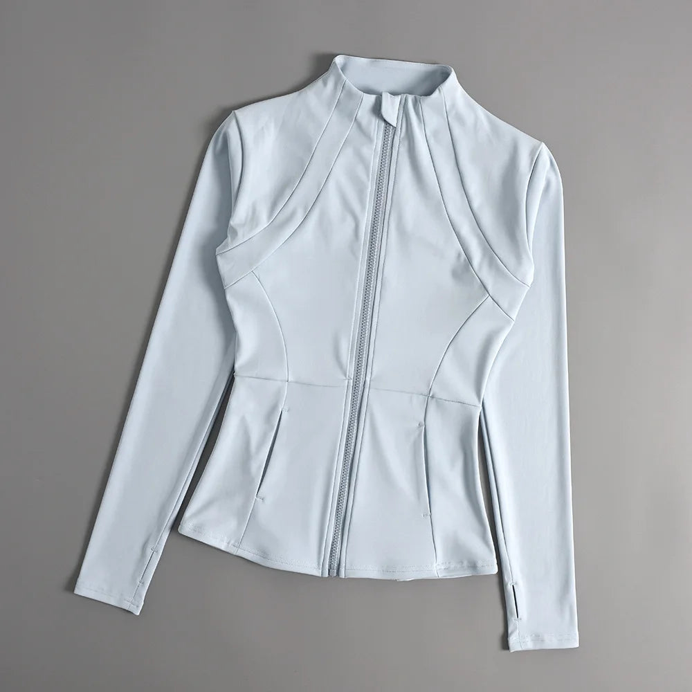 Sports Jacket Women's Shirt Yoga Slim Long Sleeve Fast Running Thin Pilates Fitness Suit Top Clothing