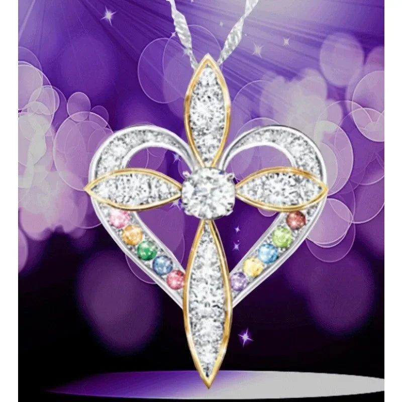Heart Shaped Cross Pendant