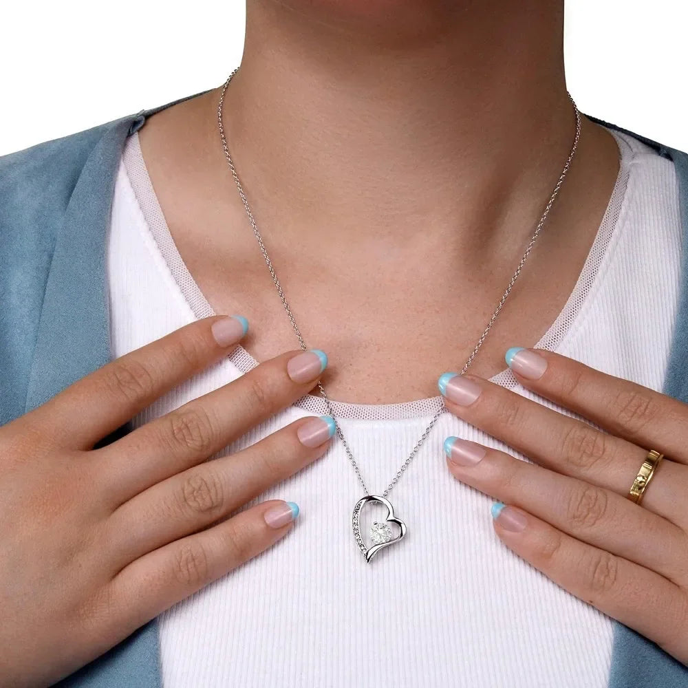 Hollow Necklace for Mom, Necklace + Card + Gift Box, Women's Necklace Rhinestone Necklace for Mom
