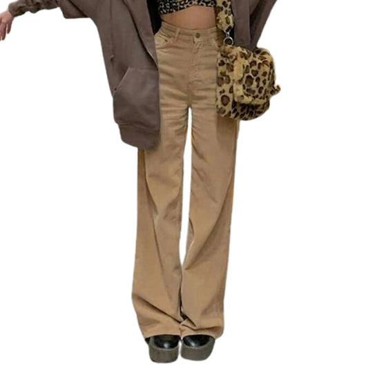High Waist Straight-leg Pants for Women Solid Color Street Style Spring Trousers with Casual Chic Vibe
