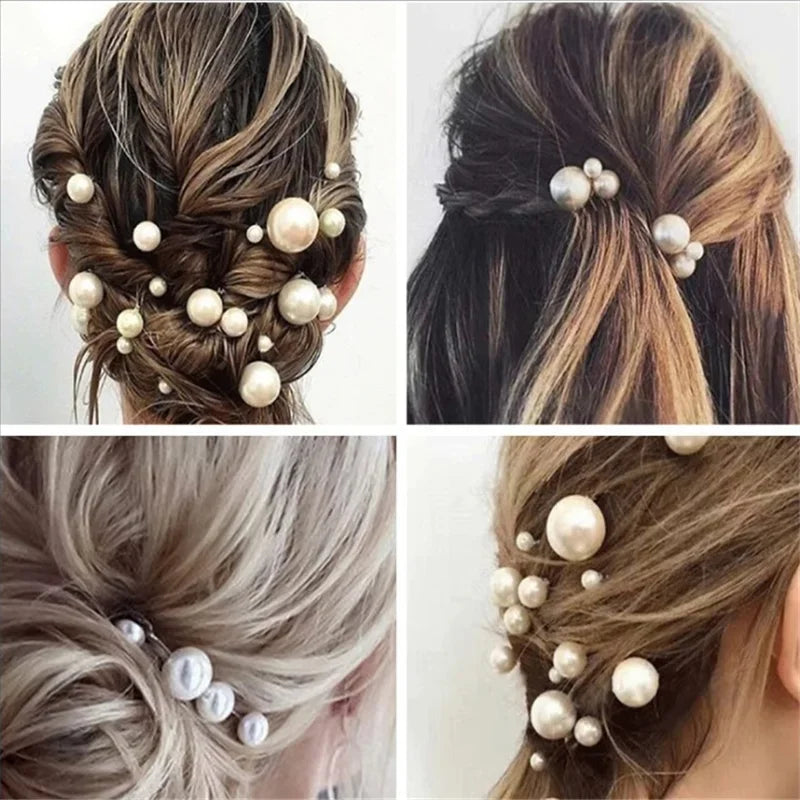 20pcs Women U-shaped Pin Metal Barrette Hair Clip Hairpins Simulated Pearl  Hair Accessories  Hairstyle Tools