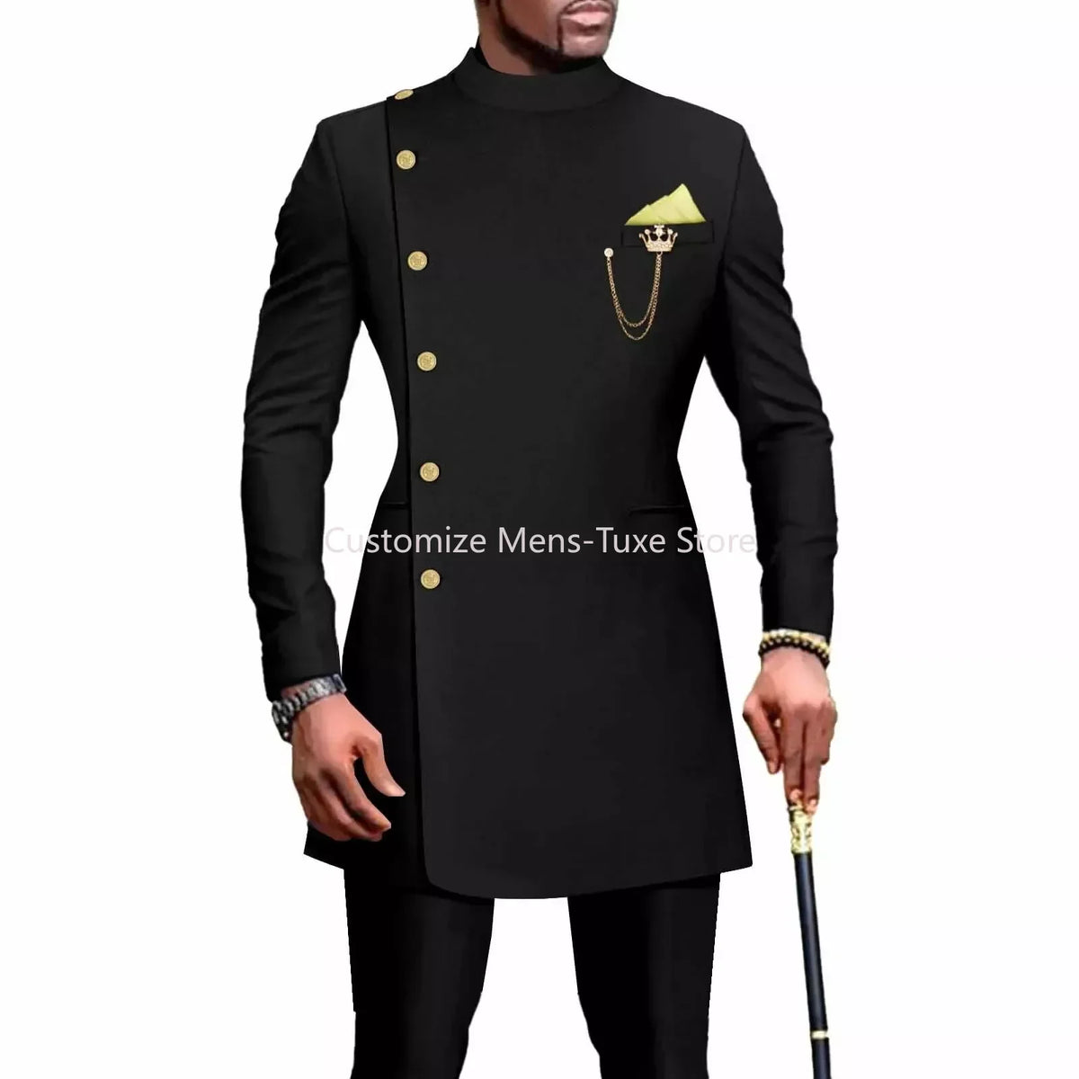 Men's Suits Blazers African Style Clothes for Men Suit 2 Piece Jacket Pants Traditional Wedding Slim Fit Solid Color Festival Party