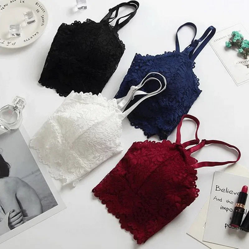 Floral Bralette Padded Push Up Lace Bras  Lingerie Corset Camis