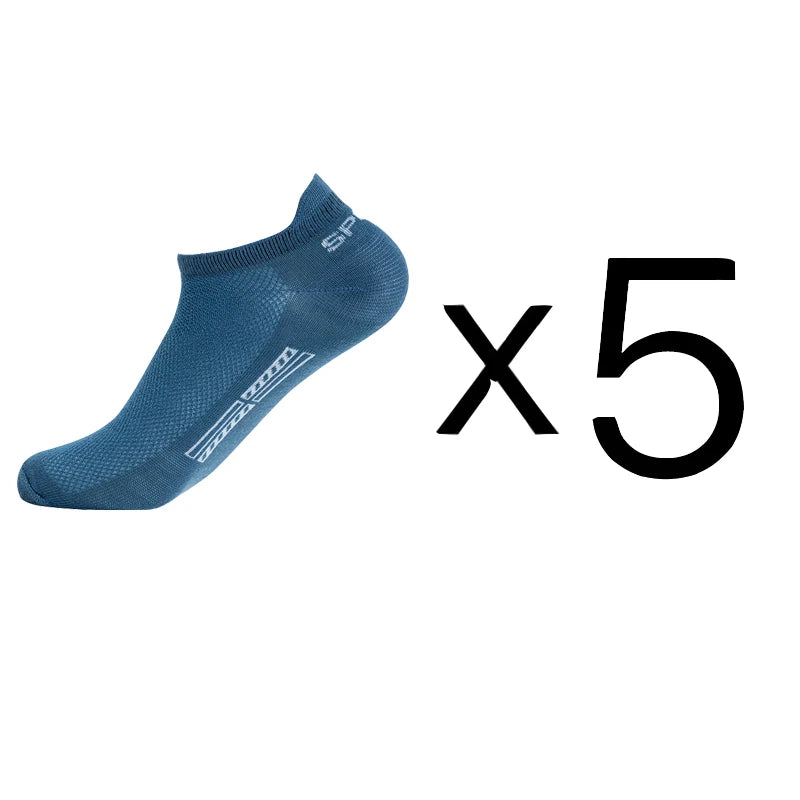 5 Pairs/Lot High Quality Men Ankle Socks Breathable Cotton Sports Mesh Casual Athletic Thin Cut Short Plus Size